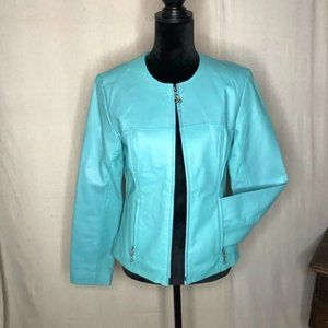 Leather Turquoise /Tea Jacket  (NWOT)
